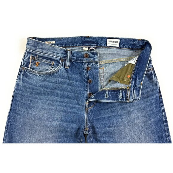 Todd Snyder Selvedge Straight Leg Jeans 12.5oz Cotton Distressed Denim Sz 30x29 - Picture 1 of 12